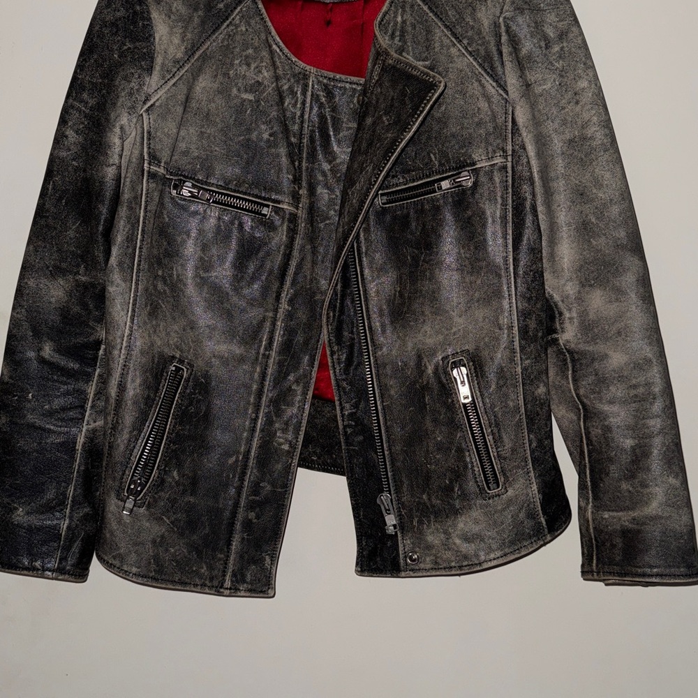 Isabel Marant Black Leather Jacket with Zipper Details